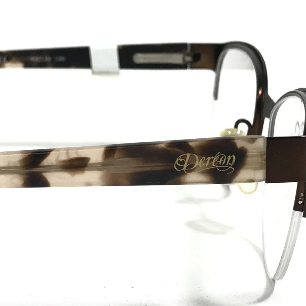 Dereon DOV532 210 Eyeglasses Frames Brown Tortoise Round Half Rim 53-20-140